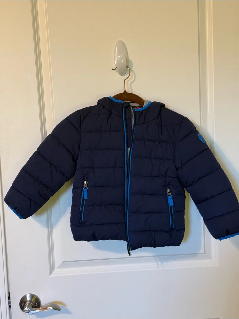 Gerry Kids 4T Navy Blue Hooded Puffer Jacket Full Zip Winter Coat